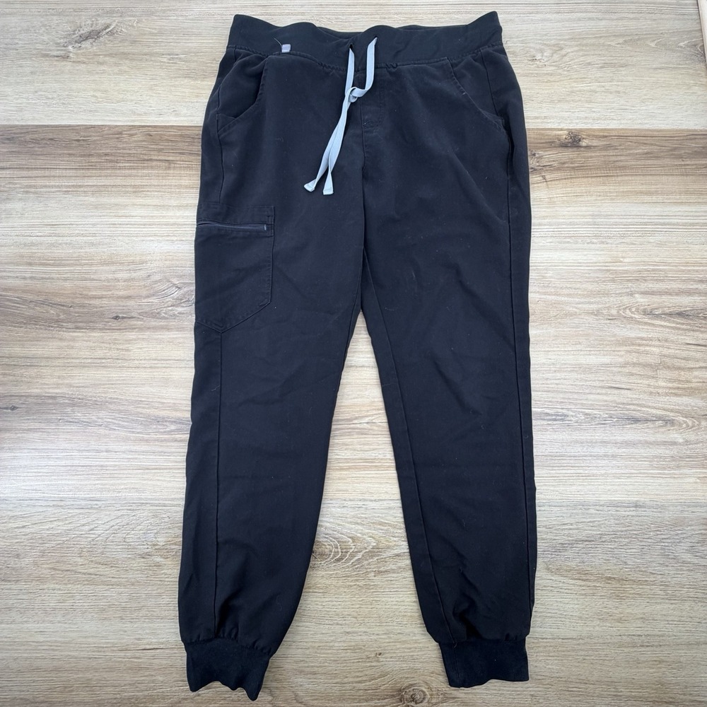 FIGS Jogger Scrub Pants Women's Size M Medical Care Cargo Pockets Black